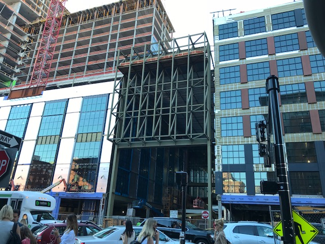 Construction in front of the TD Garden in 2018